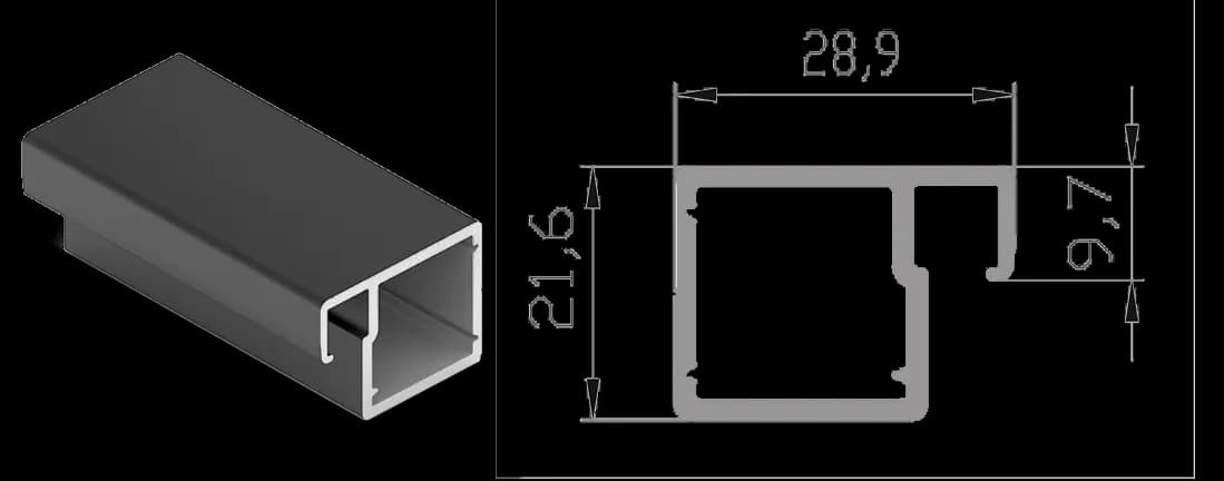 Рендер EDGE — система профилей для распашных фасадов со скрытыми петлями до 20 кг